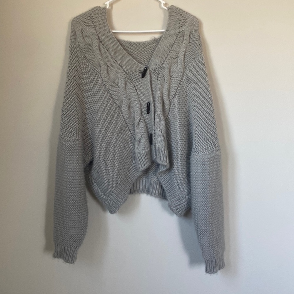 Gray sweater cardigan
